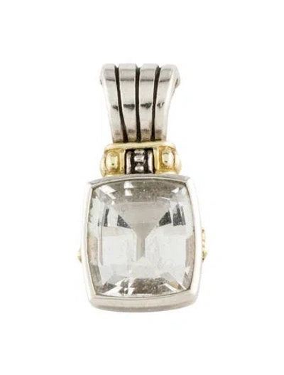 Pre-owned Lagos Two-tone Topaz Enhancer Pendant In Multicolor