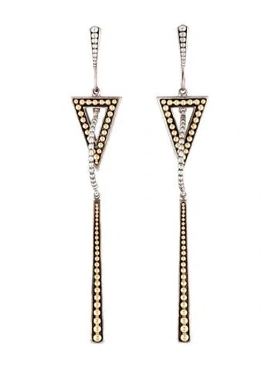 Pre-owned Lagos Two-tone Triangle Circle Drop Earrings In Multicolor