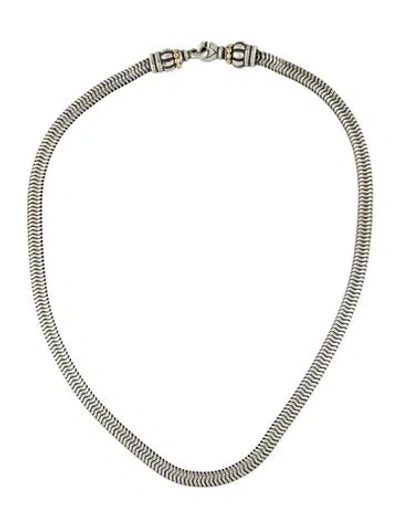 Pre-owned Lagos Two-tone Vintage Caviar Snake Link Chain, 36" In Multi