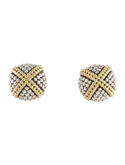 Pre-owned Lagos Two-tone X Caviar Stud Earrings In Multi