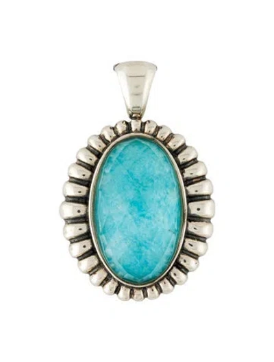 Pre-owned Lagos Venus Fluted Quartz & Turquoise Doublet Pendant In Multi