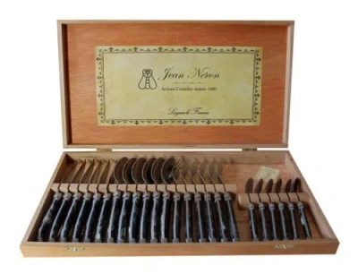 Laguiole 24 Piece Flatware Set, In Black
