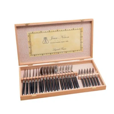 Laguiole 24 Piece Flatware Set, In Black