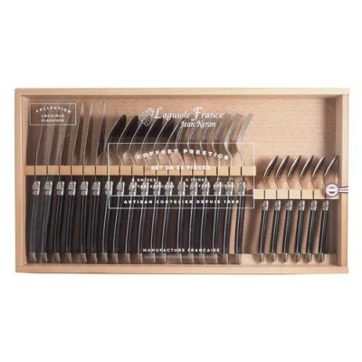 Laguiole 24 Piece Flatware Set, In Black