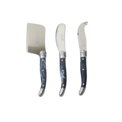 Laguiole 3 Piece Mini Cheese Utensil Set In Black