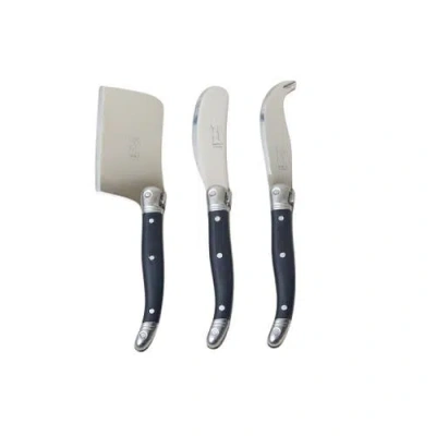 Laguiole 3 Piece Mini Cheese Utensil Set In Black