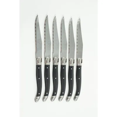 Laguiole 6 Piece Steak Knife Set, In Black