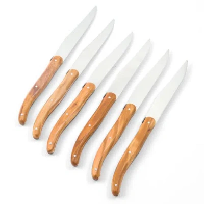 Laguiole 6 Piece Steak Knife Set In Olivewood
