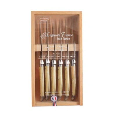 Laguiole 6 Piece Steak Knife Set In Brown