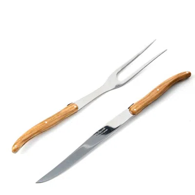 Laguiole Carving Set In Brown
