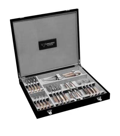 Laguiole Horn Stainless Steel 22-piece Cutlery Set In Neutral