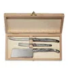 Laguiole Jean Dubost Three-piece Marble-handle Cheese Knife Set In Gray