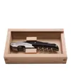 Laguiole Jean Dubost Wine Waiter Dark Horn Handle Corkscrew In Black
