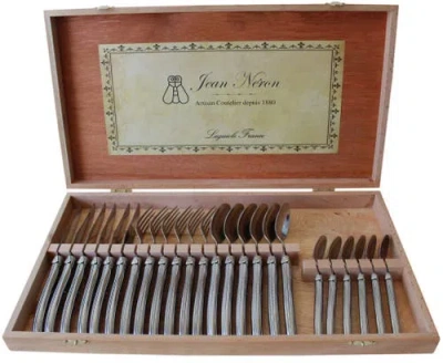 Laguiole Platine 24 Piece Flatware Set In Silver