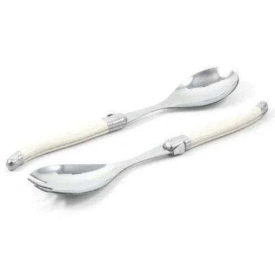 Laguiole Salad Serving Set In White