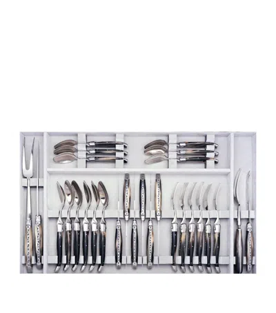 Laguiole Shiny Horn Stainless Steel 24-piece Cutlery Set In Multi