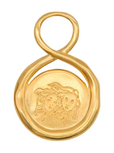 Lah Paris Gemini-engraved Medallion Pendant In Gold