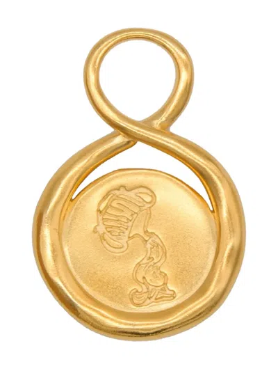 Lah Paris Infinity-design Aquarius-engraving Pendant In Gold