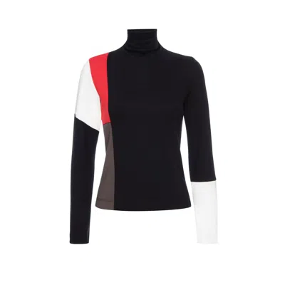 Lahive Women's Berlyn Color Block Sweater In Black/red/white