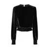 Lahive Women's Mary Jane Silk Velvet Black Blouse In Black