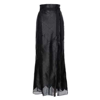 Lahive Women's Black Peyton Leather Like Skirt