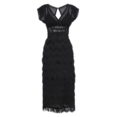 Lahive Women's Black The Z Fringe Dress