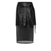 Lahive Women's Black Twilight Double Layer Silk Skirt In Black