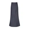 Lahive Women's Blue Joni Long Denim Skirt In Blue