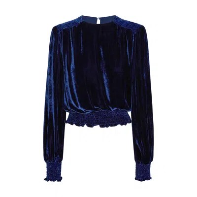 Lahive Mary Jane Cobalt Silk Velvet Top In Blue