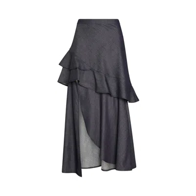 Lahive Pandora Detachable Denim Skirt In Black