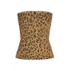 Lahive Women's Brown / Neutrals Cheetah Carrie B. Strapless Reversible Top In Brown