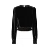 Lahive Women's Mary Jane Silk Velvet Black Blouse In Black