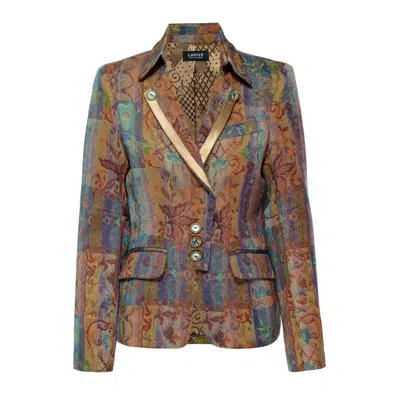 Lahive Women's Neutrals Hollywood Brocade Blazer In Brown/yellow