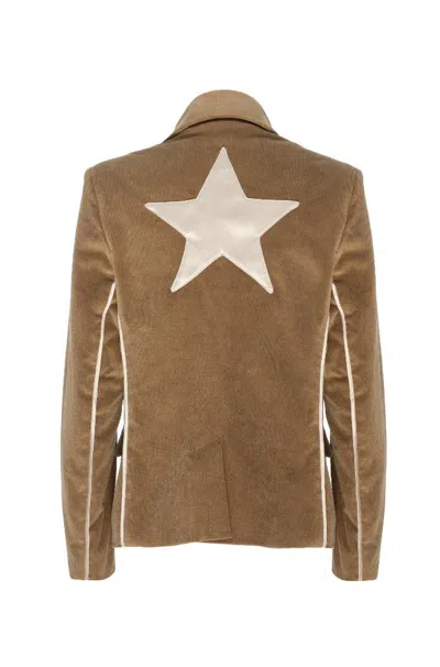 Lahive Women's Neutrals Maxine Velveteen Star Blazer In White