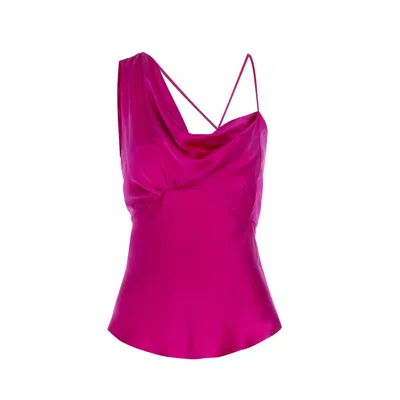 Lahive Thalia Silk Magenta Camisole In Pink/purple
