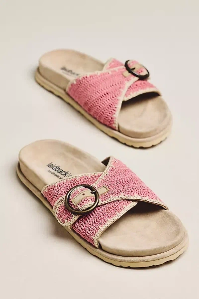 Laidback London Reef Slide Sandals In Pink