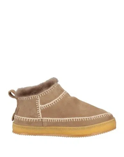 Laidback London Woman Ankle Boots Beige Size 7 Leather In Sand