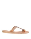 Laidback London Woman Thong Sandal Tan Size 6 Leather In Brown