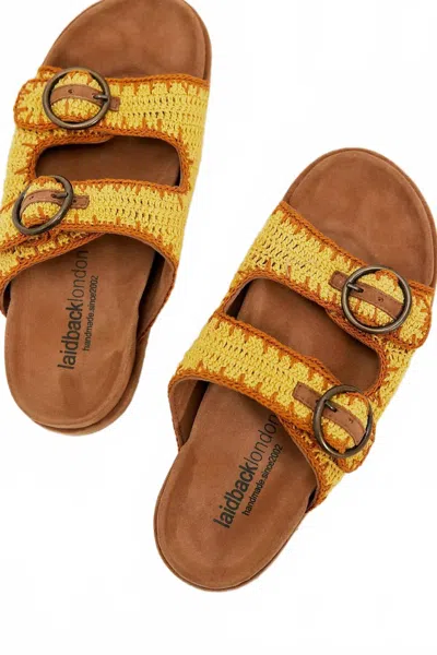 Laidback London Women's Clay Sandals In Mustard Suede In Blue