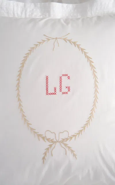 Laila Gohar X Vis-a-vis Paris Euro Pillow Cases "religieuse Medaillion With Monogram"