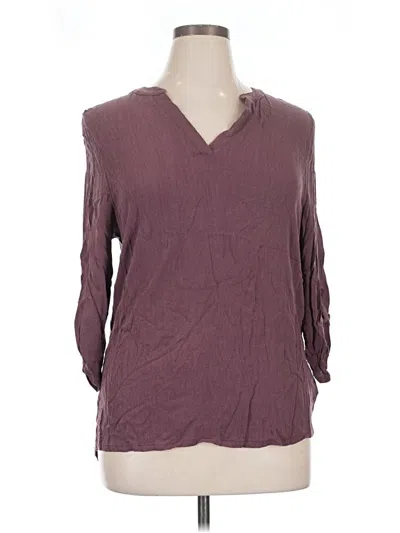 Pre-owned Laila Jayde 3/4 Sleeve Blouse In Burgundy