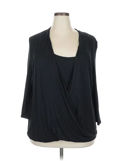 Pre-owned Laila Jayde 3/4 Sleeve Top Black Cowl Neck Tops