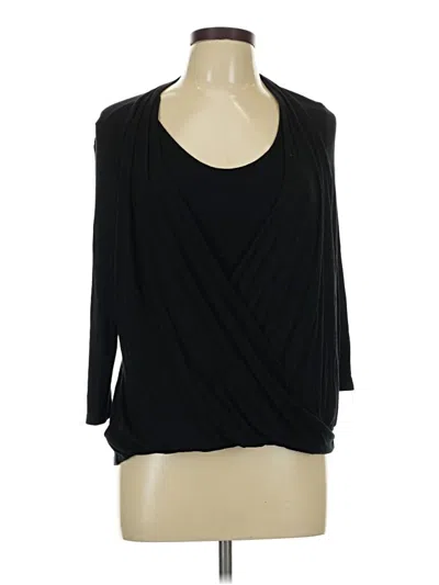 Pre-owned Laila Jayde 3/4 Sleeve Top Black Cowl Neck Tops