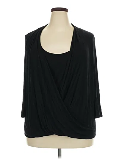 Pre-owned Laila Jayde 3/4 Sleeve Top Black Cowl Neck Tops