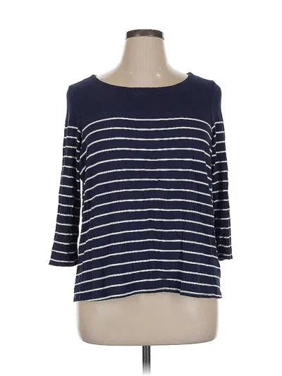 Pre-owned Laila Jayde 3/4 Sleeve Top Blue Boatneck Tops