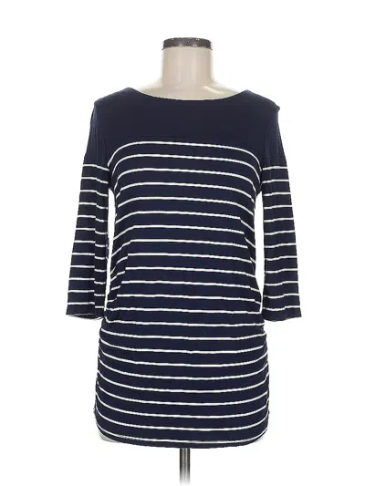 Pre-owned Laila Jayde 3/4 Sleeve Top Blue Boatneck Tops