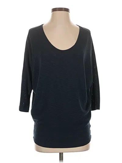 Pre-owned Laila Jayde 3/4 Sleeve Top Blue Scoop Neck Tops
