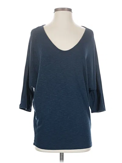 Pre-owned Laila Jayde 3/4 Sleeve Top Blue Scoop Neck Tops