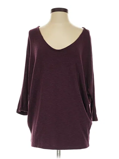 Pre-owned Laila Jayde 3/4 Sleeve Top Burgundy Scoop Neck Tops