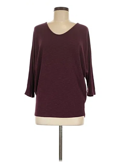 Pre-owned Laila Jayde 3/4 Sleeve Top Burgundy Scoop Neck Tops